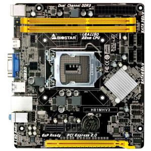 Материнська плата Biostar H81MHV3 (s1150, Intel H81, PCI-Ex16)