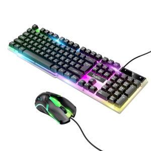 Игровой набор Gaming Combo 2-in-1 Клавиатура+мышь HOCO Terrific glowing RGB GM11 Черный лучшая модель в Виннице