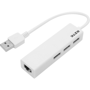 хороша модель USB хаб RZTK 3 порти USB 2.0/LAN RJ45