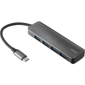 USB-хаб Trust Halyx USB-C to 4-Port USB-A 3.2 Aluminium (TR23328) ТОП в Вінниці