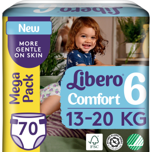 Подгузники Libero Либеро Comfort 6 13-20 кг 70 шт одноразовые (7322541083414) ТОП в Виннице