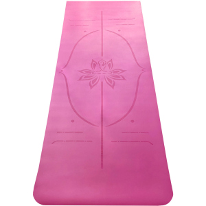 Килимок для йоги Onhillsport PU з розміткою 183х68х0.4 см Рожевий (PU-0204) рейтинг