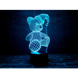 3D светильник "Мишка (новогодний)" 3DTOYSLAMP