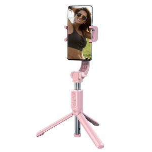 Селфи-монопод Baseus SULH-04 Lovely Uniaxial Bluetooth Folding Stand Selfie Stabilizer с треногой Розовый лучшая модель в Виннице