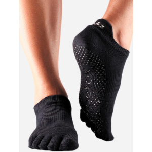 Носки ToeSox Grip Full Toe Low Rise S (36-38.5) Черные (841090108944)