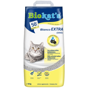 Наповнювач для котячого туалету Biokat's Bianco Extra для котячого туалету, 10 кг, з активованим вугіллям (4002064618104) в Вінниці