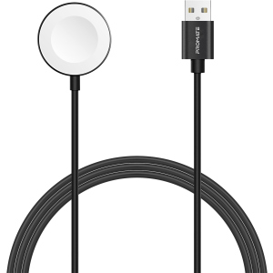 Кабель Promate AuraCord-A USB Type-A для заряджання Apple Watch з MFI 1 м Black (auracord-a.black) краща модель в Вінниці