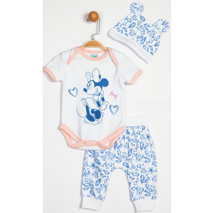 Комплект (боді+штани+шапка) Disney Minnie Mouse MN13931 80-86 см Біло-рожевий з синім (8691109716514) рейтинг