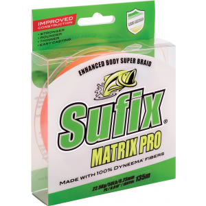 купить Шнур Sufix Matrix Pro 135 м 0.1 мм 5 кг PE0.4 11 LB Orange (SMP10O135)