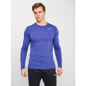 Рашгард Mizuno Impullse Core LS Tee J2GA752027 L Синий (5059431210187) лучшая модель в Виннице