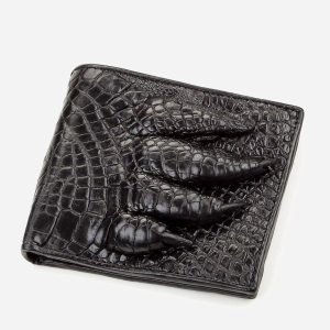 Портмоне Crocodile Leather 18200 Черное лучшая модель в Виннице