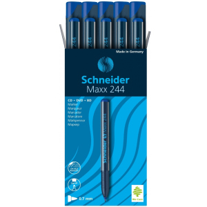 Набір маркерів для CD та DVD Schneider Maxx 244 0.7 мм Синій 10 шт (S124403) краща модель в Вінниці