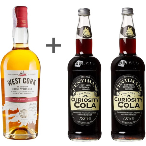 Набор виски бленд West Cork Bourbon Cask, 0.7 л 40% + Напиток газированный Fentimans Curiosity Cola, 0.75 л + 0.75 л (1021000056636) ТОП в Виннице