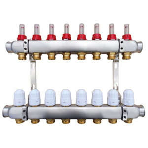 Колектор для теплої підлоги Raftec RC03-09 з витратомірами в Вінниці