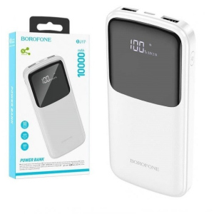 Павербанк Borofone Digital Display 10000mAh 2xUSB/Type-C, 3A white в Виннице