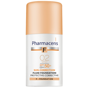 хорошая модель Корректирующий защитный тональный флюид Pharmaceris F SPF50+ Песок 30 мл (5900717154216)