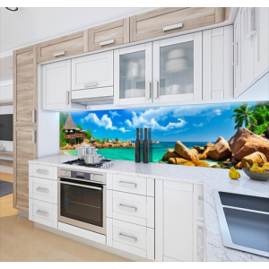 хорошая модель Стеновая панель кухонная, Море 62x205см. (s_01_s_mp109_Q)