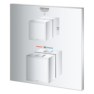 Внешняя часть смесителя без скрытой части GROHE GROHTHERM CUBE хром латунь 158мм 24154000 ТОП в Виннице