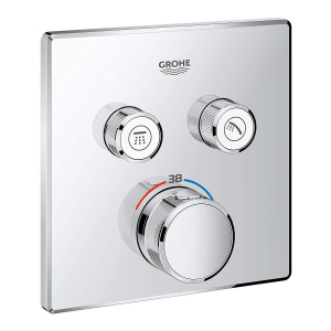 Внешняя часть смесителя без скрытой части GROHE Grohtherm SmartControl хром латунь 158x158мм 29124000 ТОП в Виннице