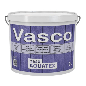 Грунтовка акрилова для деревини всередині та зовні Vasco base AQUATEX 9л