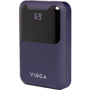 УМБ Vinga Display Soft Touch 10000 mAh Purple