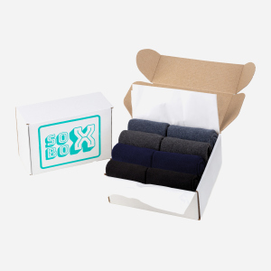 Набор хлопковых носков SoxBox 8SB-MDEM-MIX 41-45 8 пар Черный/Синий/Серый (1021220210002) надежный