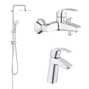 Набір змішувачів 3в1 Grohe Eurosmart 123389M хром (81260) краща модель в Вінниці