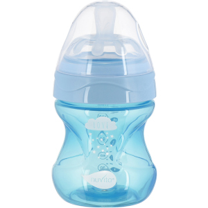 Дитяча Антиколікова пляшечка для годування Nuvita Mimic Cool 150 мл Блакитна (NV6012SKY) краща модель в Вінниці