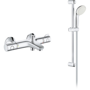 Змішувач для ванни GROHE Grohtherm 800 34567000 із душовим гарнітуром Tempesta 100 26162001 краща модель в Вінниці