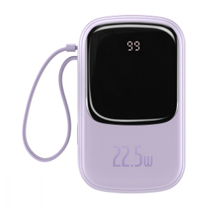 Портативна Батарея Baseus Q Pow Digital Display 22.5W 20000mAh (With Type-C Cable) purple краща модель в Вінниці