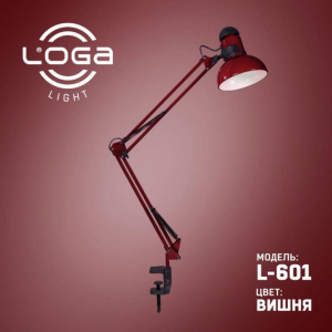 Лампа настольная со струбциной LOGA Е27 Вишня L-601 ТОП в Виннице