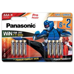 Батарейки Panasonic Pro Power лужні AAA блістер, 8 шт Power Rangers (LR03XEG/8B2FPR) в Вінниці