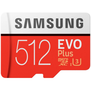 Samsung EVO Plus microSDXC 512GB UHS-I Class 10 + SD адаптер (MB-MC512HA/RU) краща модель в Вінниці