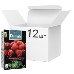 Упаковка чаю Dilmah чорного Малина 12 пачок по 20 пакетиків (19312631142218) в Вінниці
