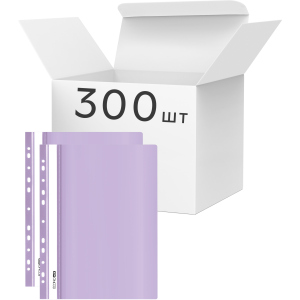 Упаковка папок-швидкозшивачів Economix А4 з перфорацією, фактура "глянець" 120/160 мкм 300 шт Лавандових (E31510-88) ТОП в Вінниці
