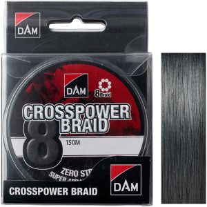 Шнур DAM Crosspower 8-Braid 150 м 0.10 мм 5.4 кг Темно-сірий (66586) краща модель в Вінниці