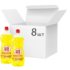 Упаковка рідини для миття посуду Sensua Lemon Fresh Жовтий 1.5 л х 8 шт (4820167000844) рейтинг