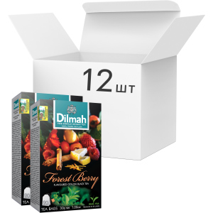 Упаковка чаю чорного пакетованого Dilmah Лісові ягоди 12 шт по 20 пакетиків (19312631149156)