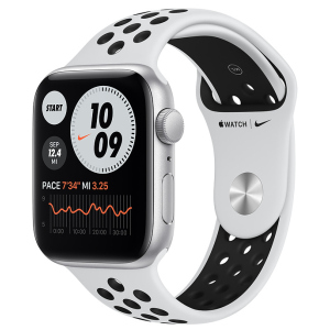 Смарт-часы Apple Watch SE Nike GPS 44mm Silver Aluminum Case with Pure Platinum/Black Nike Sport Band (MYYH2UL/A) в Виннице