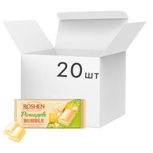 Упаковка шоколада Roshen со вкусом ананаса пористый белый 80 г х 20 шт (4823077627514) лучшая модель в Виннице