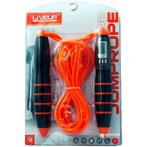 Скакалка з електронним лічильником LiveUp Pvc Cable Jumprope 275 см Orange (LS3128) ТОП в Вінниці