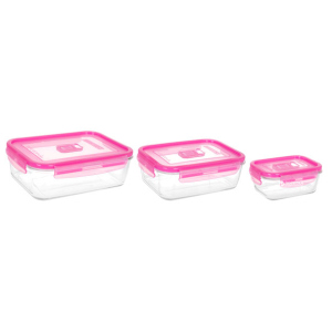 Набір прямокутних контейнерів Luminarc Pure Box Active Neon 3шт (N0332)