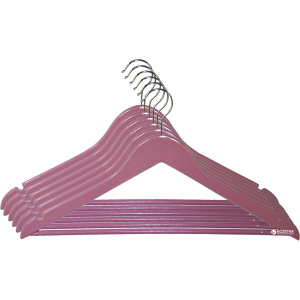 Набор вешалок для одежды Мій Дім EveryDay 44.5х23х1.2 см 6 шт Розовых (RE05163P/6) ТОП в Вінниці