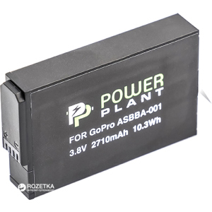 Акумулятор PowerPlant для GoPro ASBBA-001 2710 мАг, Li-ion (CB970155) ТОП в Вінниці