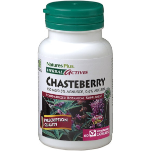 хороша модель Натуральна добавка Natures Plus Herbal Actives Chasteberry Натуральна добавка Плодів Авраамового Дерева 150 мг 60 гелевих капсул (97467071445)