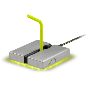 Тримач для кабелю Xtrfy B1 with 4 USB2.0 Grey-Yellow (XG-B1-LED) краща модель в Вінниці