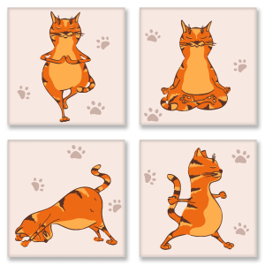 Набор для росписи по номерам Идейка Yoga-cat 18 x 18 см (KNP010) (4823104312185) ТОП в Виннице