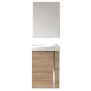 Комплект мебели ROYO Elegance 45 Pack с тумбой и умывальником 45 см + зеркало 45х60 см Sandy Walnut 122913 лучшая модель в Виннице
